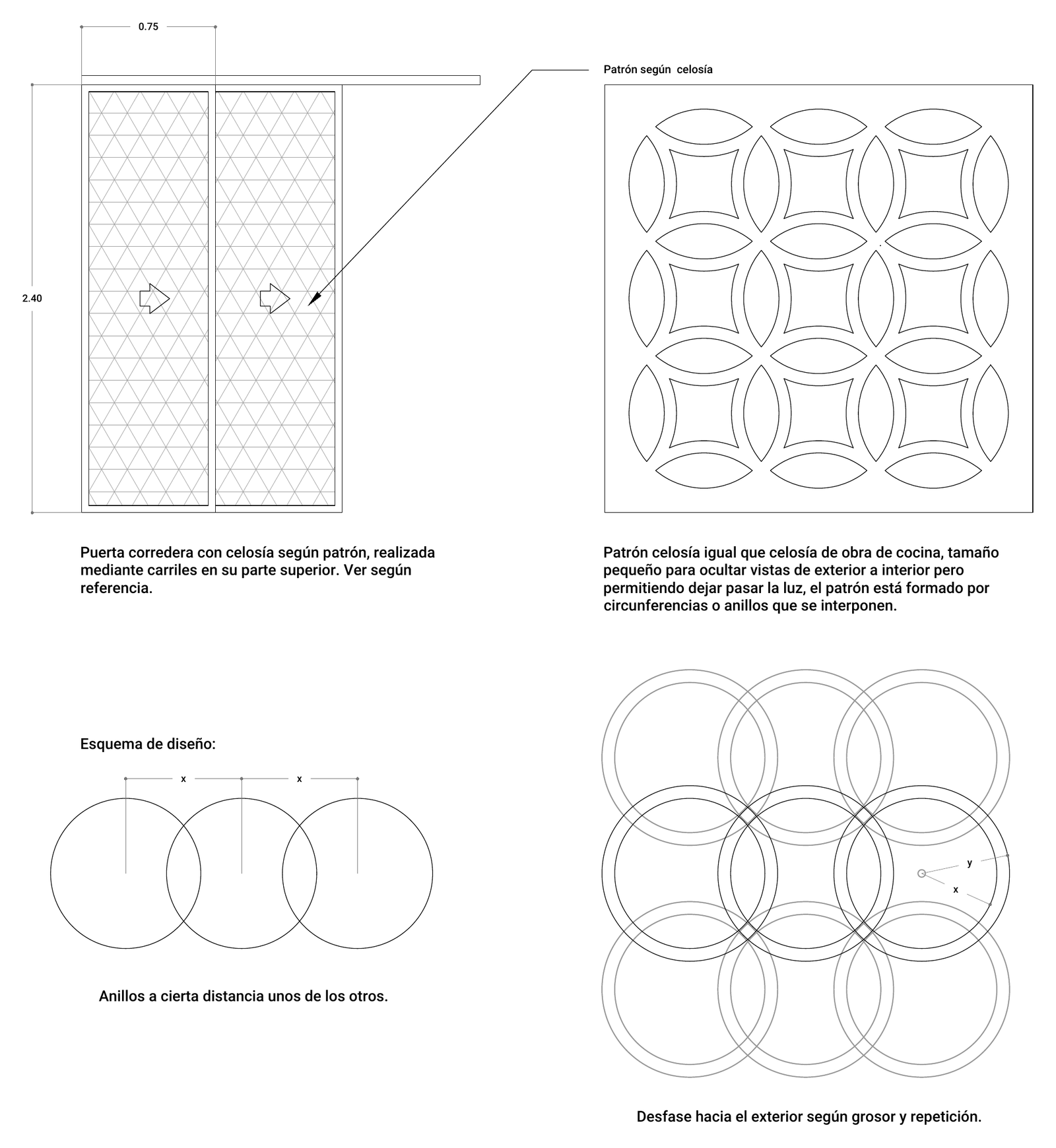 Detalle de la celosía diseñada para el proyecto