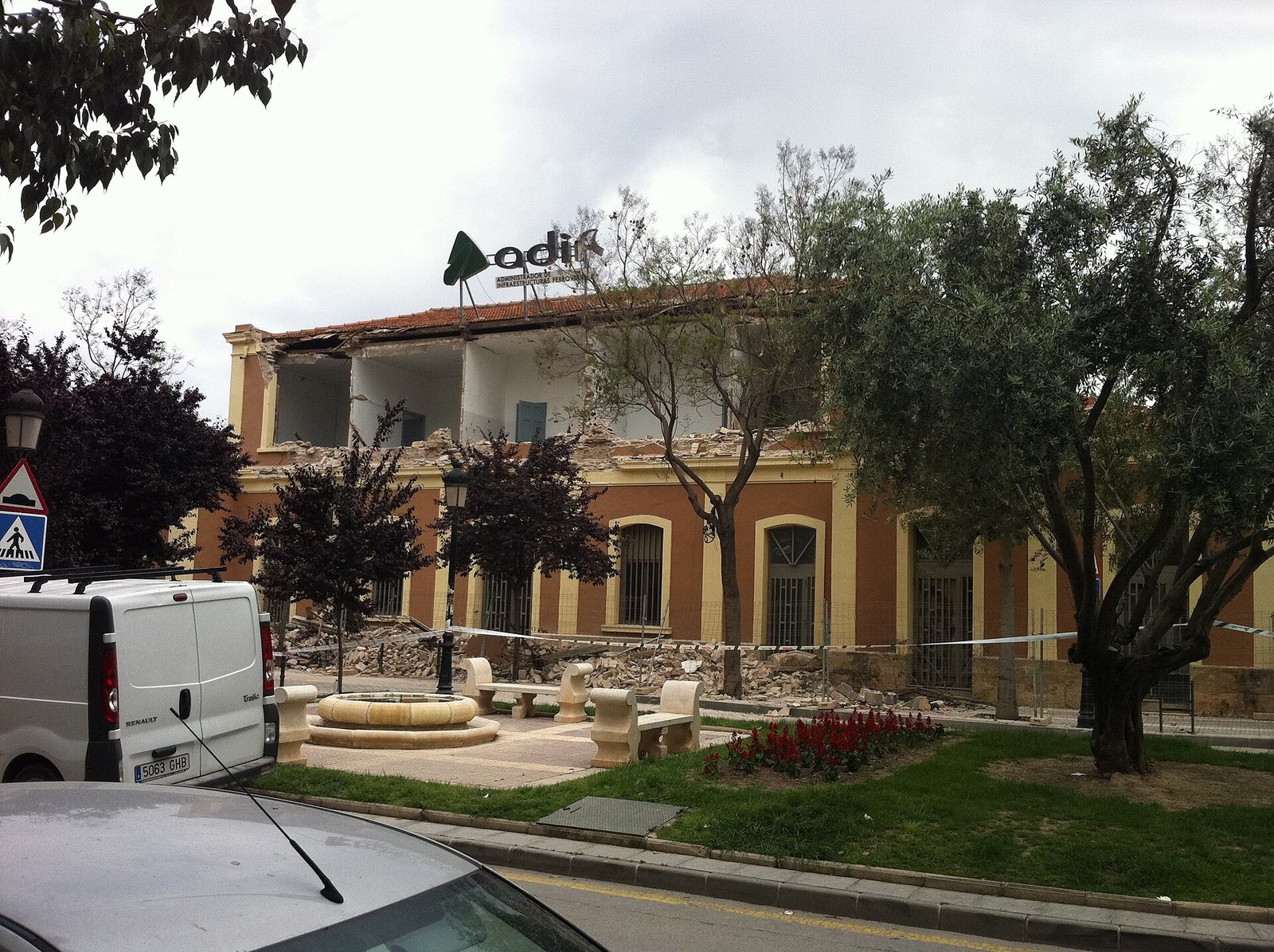 Estación de Lorca dañada por el terremoto de 2011