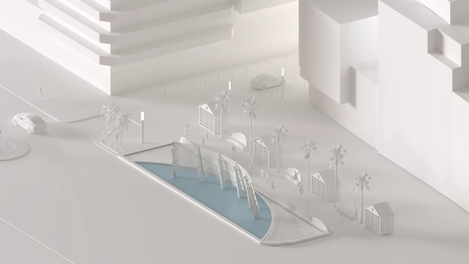 Maqueta virtual de una propuesta urbana