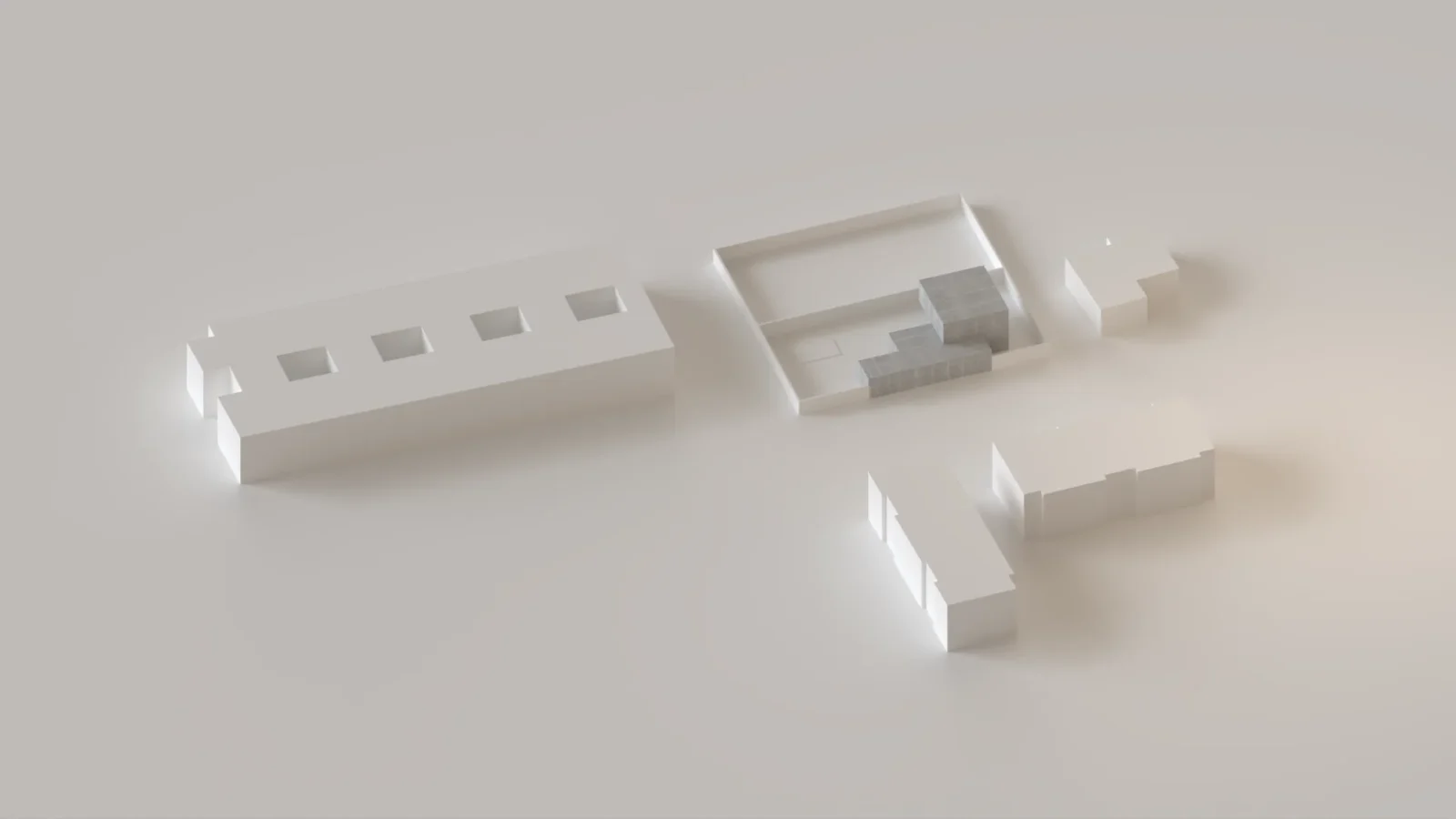 Maqueta de volúmenes de la propuesta