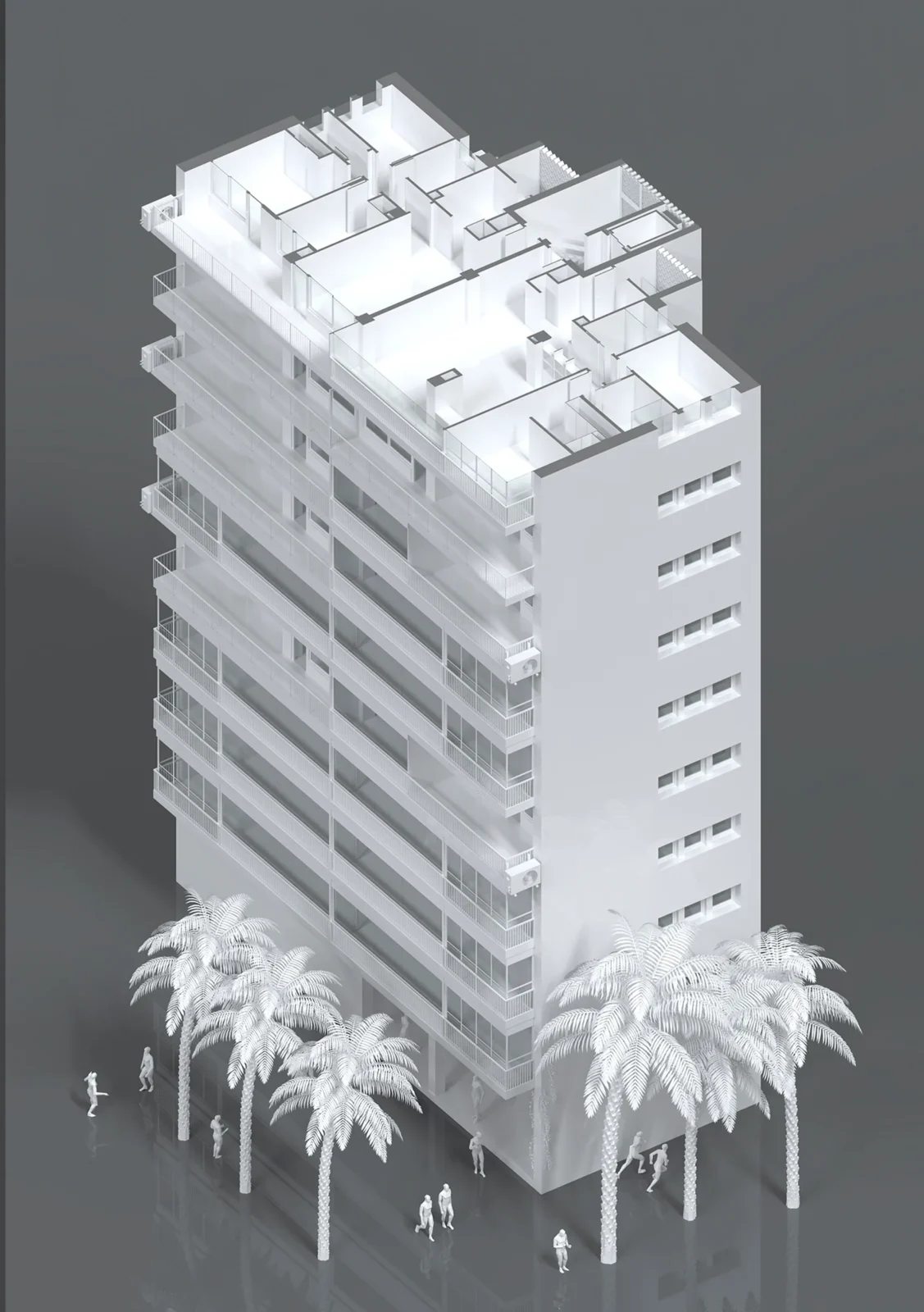 Torre residencial: vista de la maqueta virtual