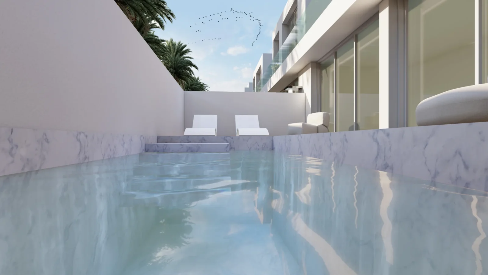 Piscina junto a la vivienda