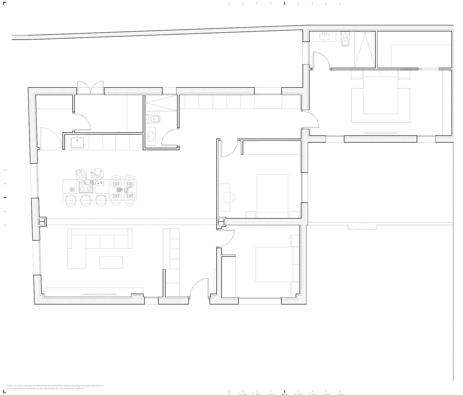 Plano de distribución de la vivienda reformada